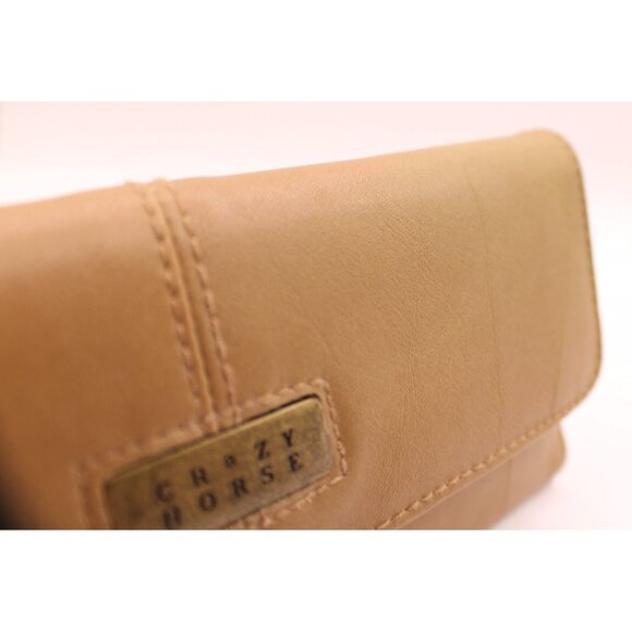 Crazy Horse Liz Claiborne Tan Camel Brown Leather Tri-Fold Wallet Organizer NWT - Picture 5 of 11